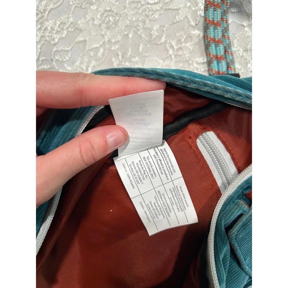 KAVU Teal Corduroy Sling Rope Crossbody Backpack Hiking Gorpcore Utility